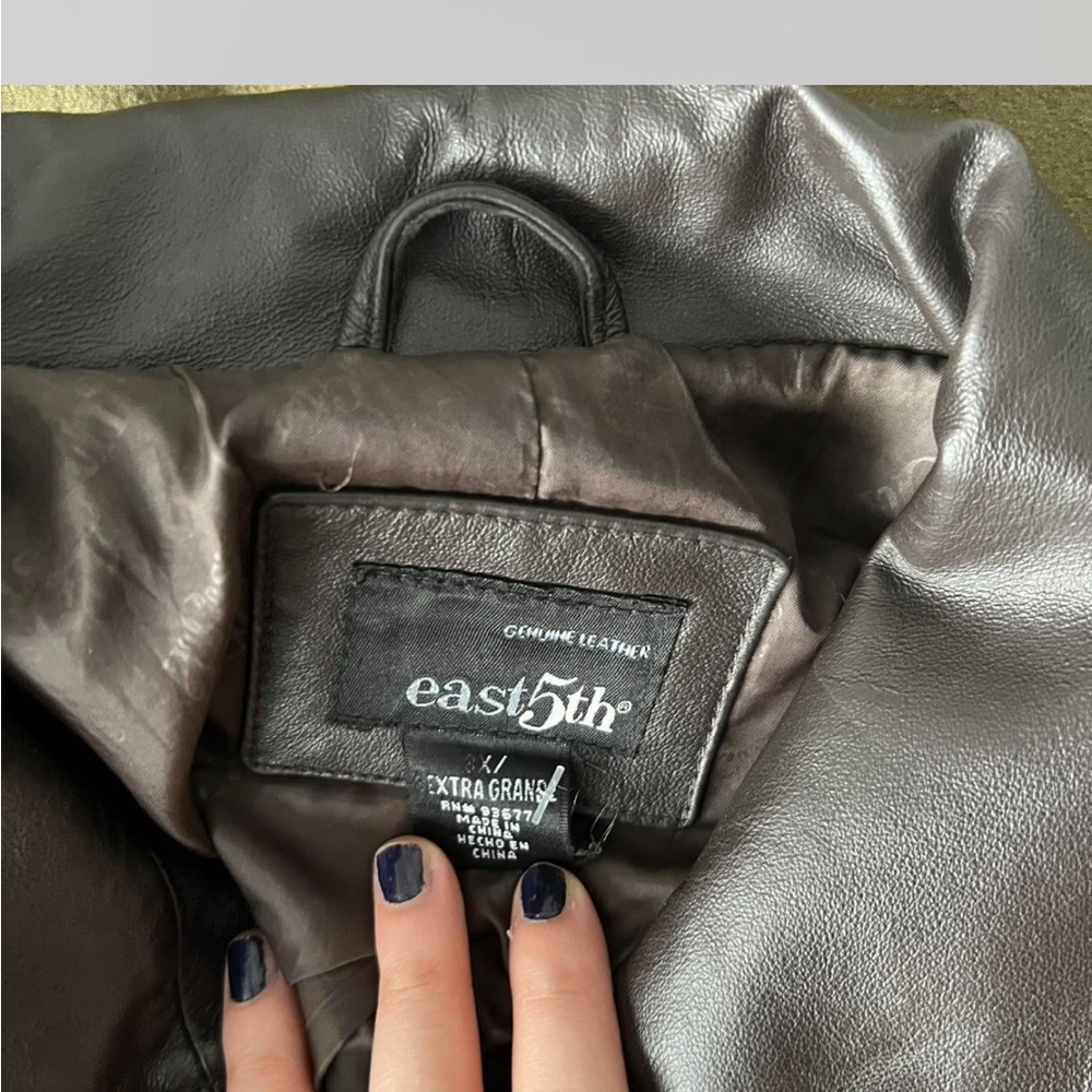 Genuine Leather Jacket in Dark Brown - Picture 3 of 4